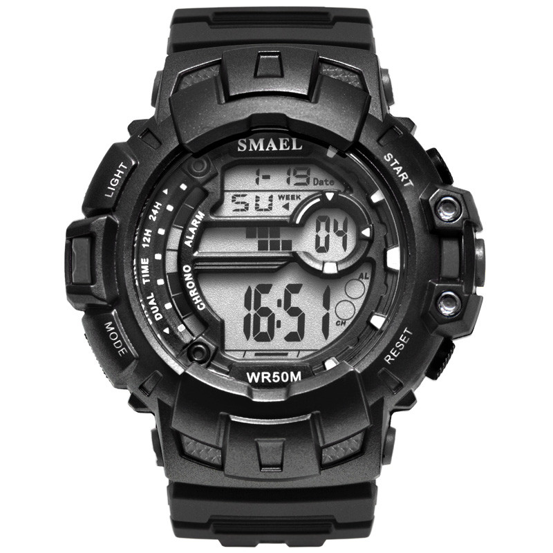 WJ-7700 Fashion Wholesales SMAEL Plastic Watches Big Face Waterproof OEM Handwatches Brand Auto Date Digital Men Wrist Watches