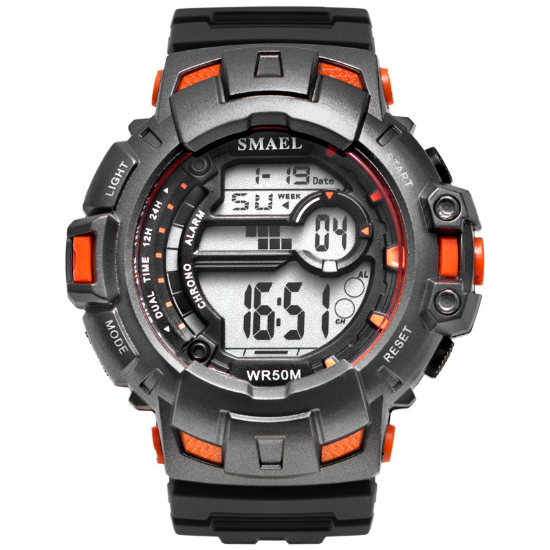 WJ-7700 Fashion Wholesales SMAEL Plastic Watches Big Face Waterproof OEM Handwatches Brand Auto Date Digital Men Wrist Watches