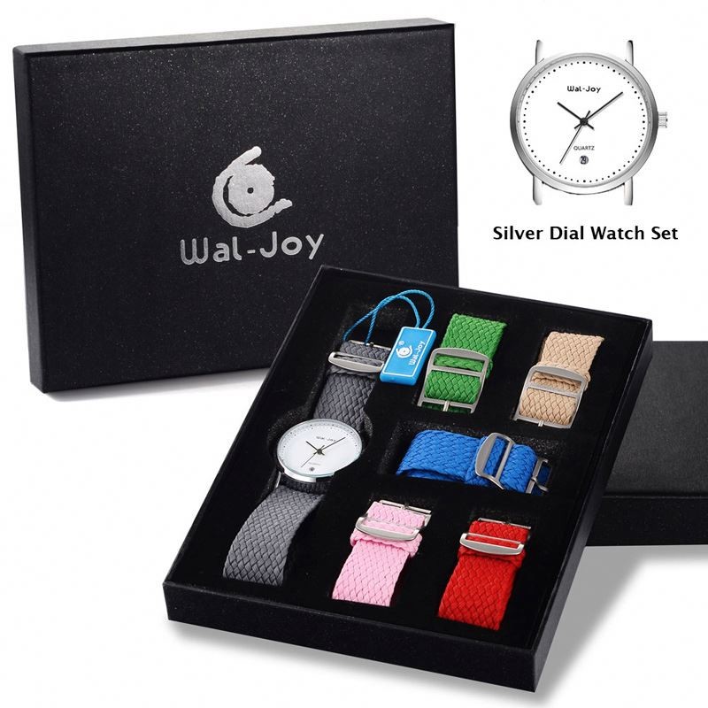 Wal-Joy Brand Nylon Band Waterproof with Calendar Quartz Luxury Watch Set WJ9007