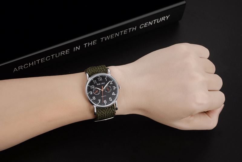 Wal-Joy Brand Knitted Strap Luxury Box Set Outdoor Quartz Men Watches 2017