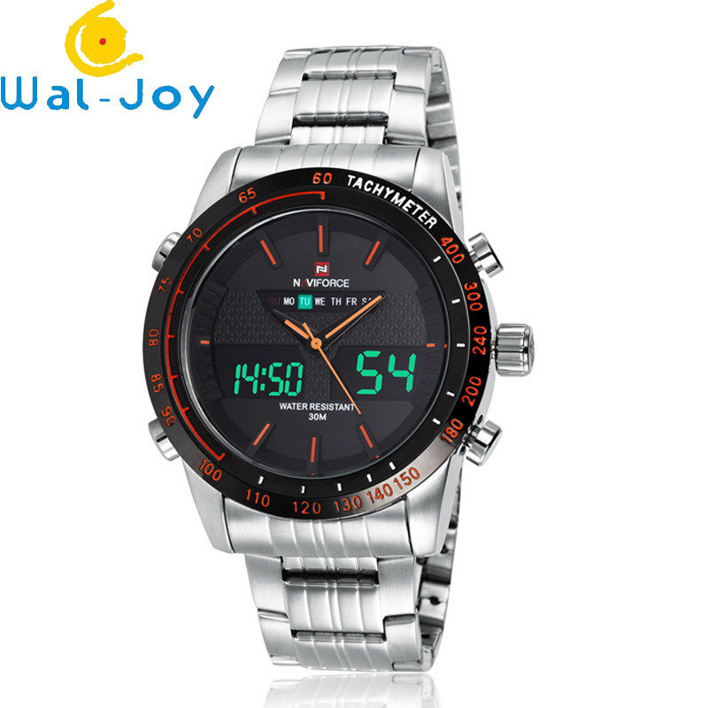 WJ-5004 New Mens Brand NAVIFORCE Watches Stainless Steel Wrist Watches Auto Date Week Designer Hours Men Watch