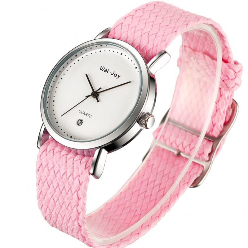 Wal-Joy Custom Logo Woven Strap Luxury Gift Watch Set for Girl Women Designers Watches Change Band DIY Child Wristwatch